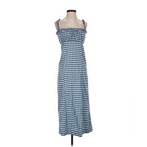 Blue Gingham Maxi Dress
